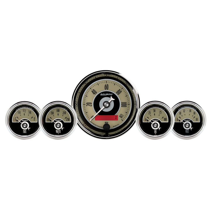 5 PC. GAUGE KIT 3-3/8 In. &amp; 2-1/16 In.  ELEC. SPEEDOMETER CRUISER AD