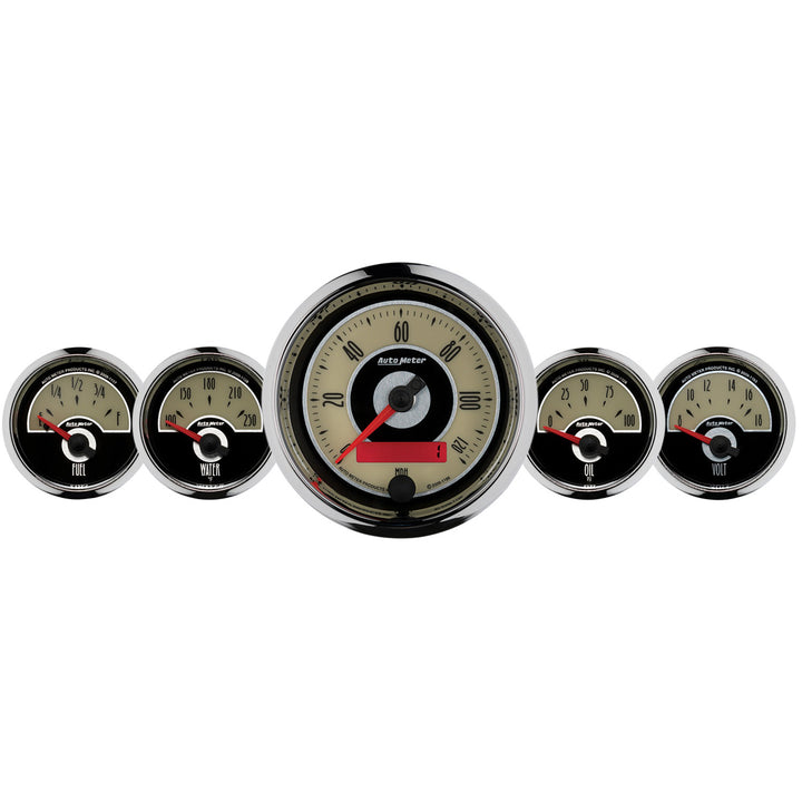 5 PC. GAUGE KIT 3-3/8 In. &amp; 2-1/16 In.  ELEC. SPEEDOMETER CRUISER