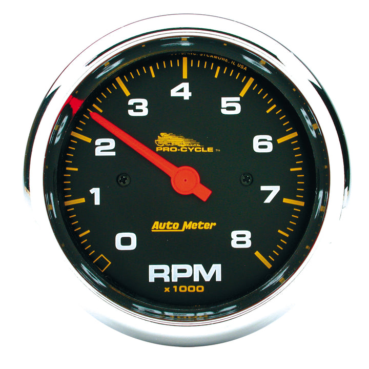 3-3/4 In. TACHOMETER 0-8000 RPM BLACK PRO-CYCLE