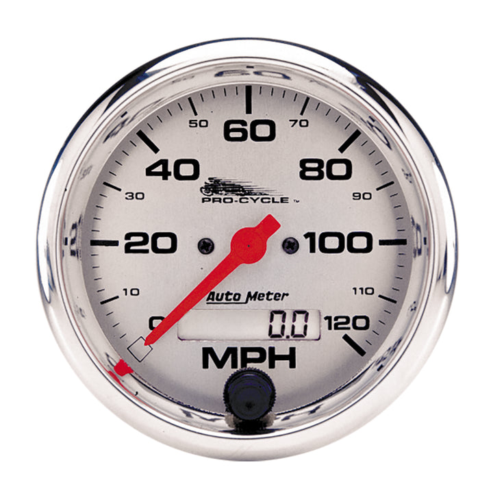 3-3/4 In. SPEEDOMETER 0-120 MPH SILVER PRO-CYCLE