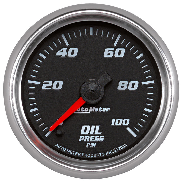 2-1/16 In. OIL PRESSURE 0-100 PSI BLACK PRO-CYCLE