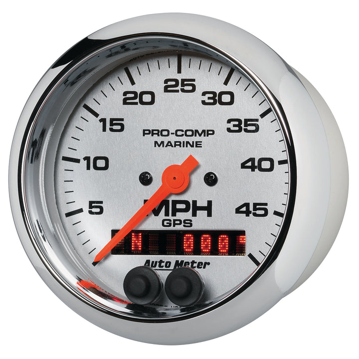 3-3/8 In. GPS SPEEDOMETER 0-50 MPH MARINE CHROME ULTRA-LITE