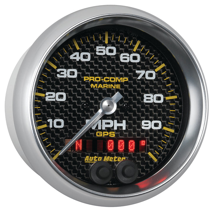 3-3/8 In. GPS SPEEDOMETER 0-100 MPH MARINE CARBON FIBER
