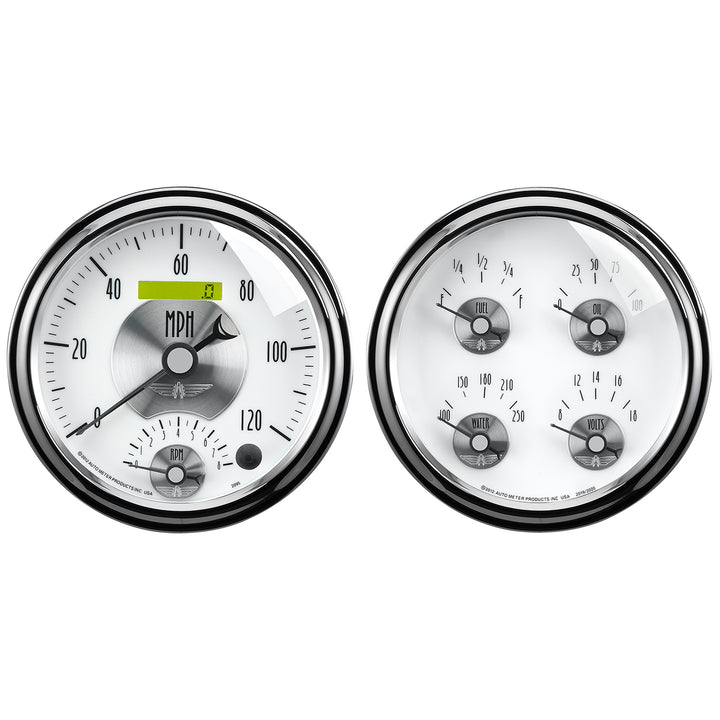 2 PC. GAUGE KIT 5 In. QUAD &amp; TACH/SPEEDO 240-33 O PRESTIGE PEARL