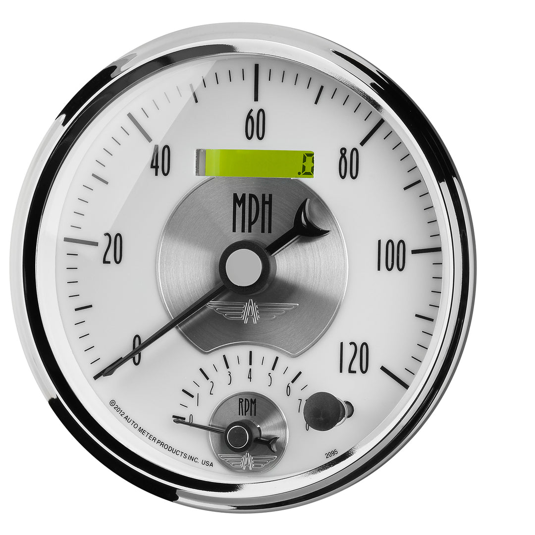 5 In. TACHOMETER/SPEEDOMETER COMBO 8K RPM/120 MPH PRESTIGE PEARL