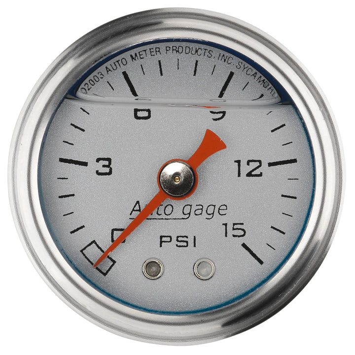 1-1/2 In. PRESSURE 0-15 PSI SILVER