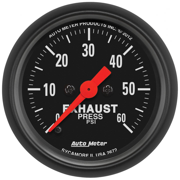 2-1/16 In. EXHAUST PRESSURE 0-60 PSI Z-SERIES