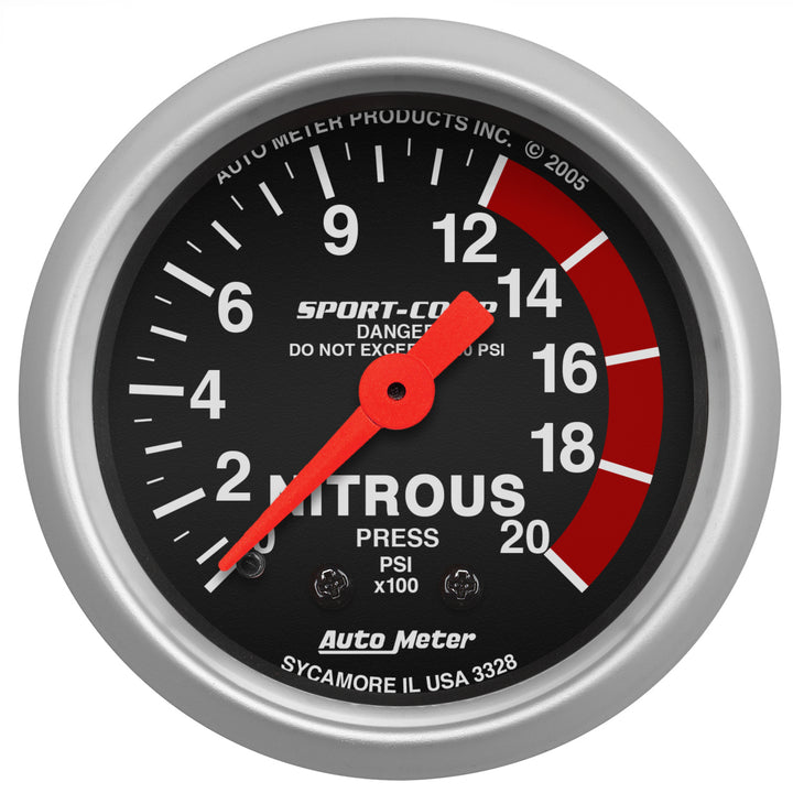 2-1/16 In. NITROUS PRESSURE 0-2000 PSI SPORT-COMP