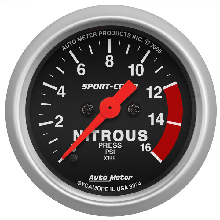 2-1/16 In. NITROUS PRESSURE 0-1600 PSI SPORT-COMP