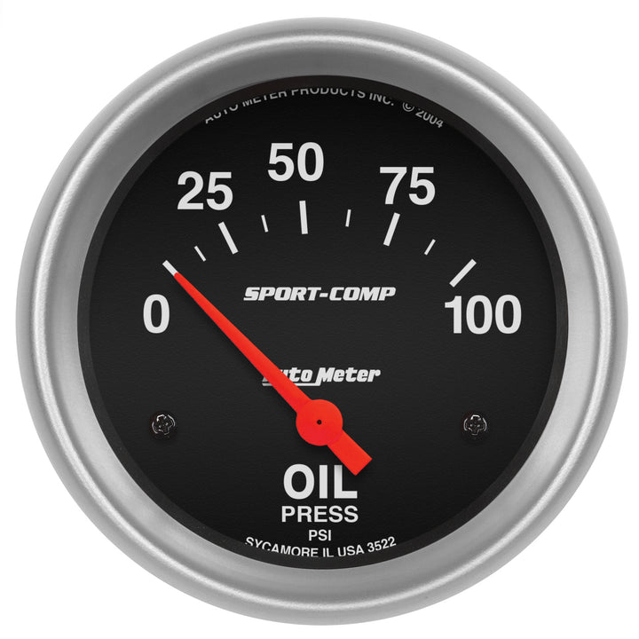 2-5/8 In. OIL PRESSURE 0-100 PSI SPORT-COMP