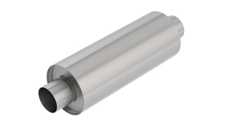 XR-1 Multi-Core Racing Muffler 4in Center Inlet/ 4in Center Outlet 6.25in Round X 16in Long Body Rotary Engine Equipped Vehicles