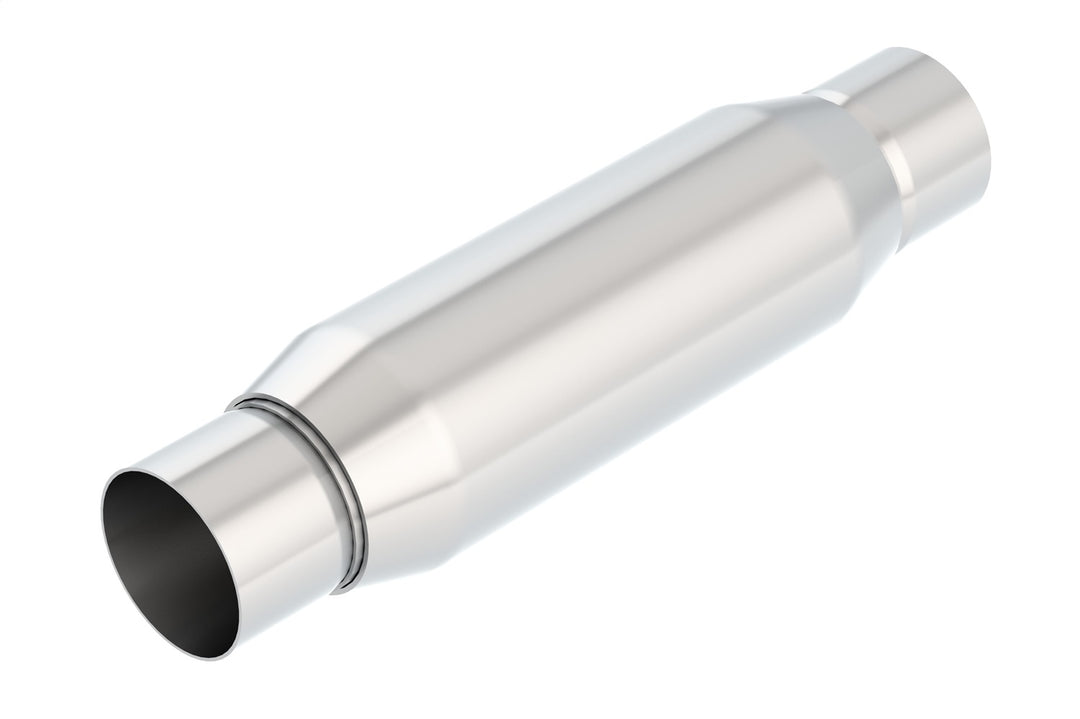CrateMuffler Resonator 2.5 In. Center Inlet/ 2.5 In. Center Outlet 3.5 In. Round X 10 In. Long Body