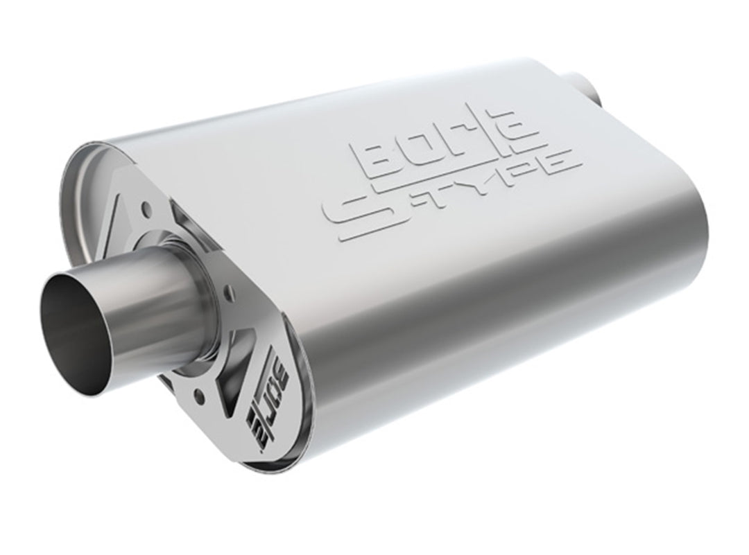 CrateMuffler Muffler Chevrolet LS3 6.2L V8 Stock Output 2.5 In. Offset Inlet/ 2.5 In. Center Outlet S-Type