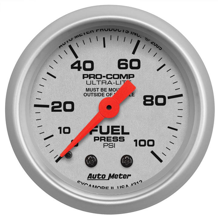 2-1/16 In. FUEL PRESSURE 0-100 PSI ULTRA-LITE