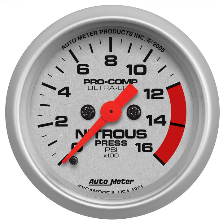 2-1/16 In. NITROUS PRESSURE 0-1600 PSI ULTRA-LITE
