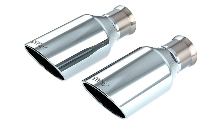 2021-2024 Ram 1500 TRX Tip Kit Single Round Rolled Edge Angle-Cut Bright Chrome