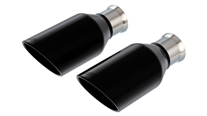 Borla 2021-2024 Ram 1500 TRX Tip Kit Single Round Rolled Edge Angle-Cut Black Chrome Part 