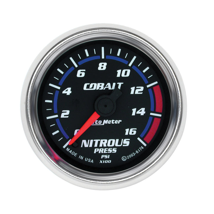 2-1/16 In. NITROUS PRESSURE 0-1600 PSI COBALT