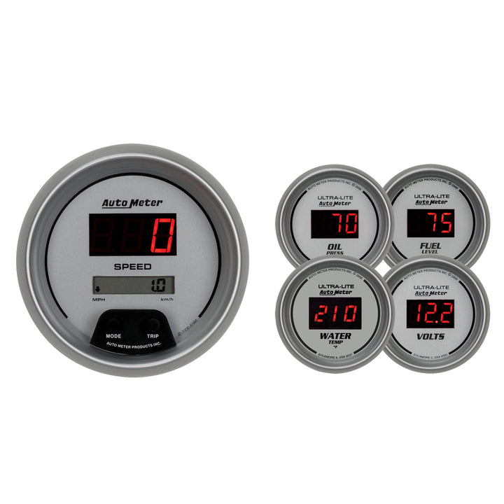 5 PC. GAUGE KIT 3-3/8 In. &amp; 2-1/16 In.  ULTRA-LITE DIGITAL