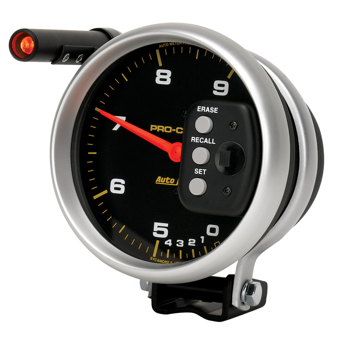 5 In. TACHOMETER 0-9000 RPM PEDESTAL DUAL RANGE W/ QUICK LITE &amp; PEAK MEMORY PRO-COMP