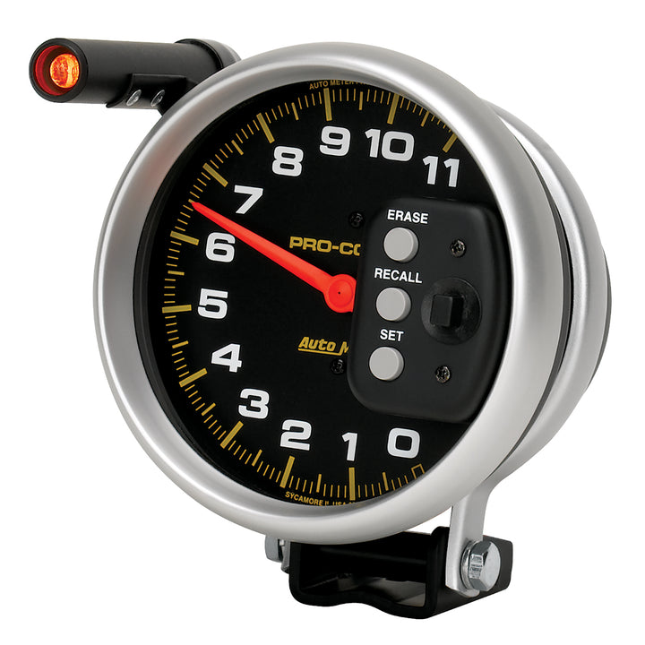 5 In. TACHOMETER 0-11000 RPM PEDESTAL W/ QUICK LITE &amp; PEAK MEMORY PRO-COMP