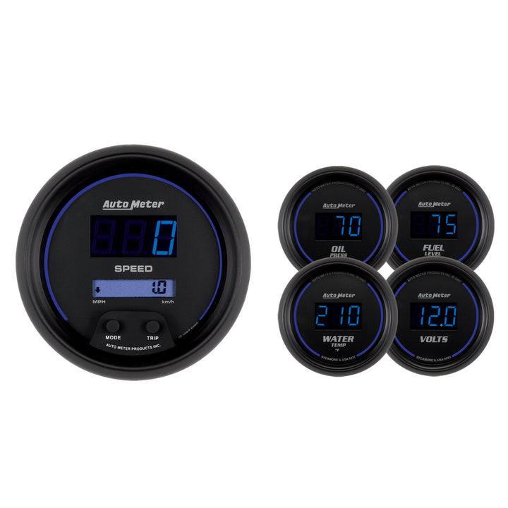 5 PC. GAUGE KIT 3-3/8 In. &amp; 2-1/16 In.  COBALT DIGITAL