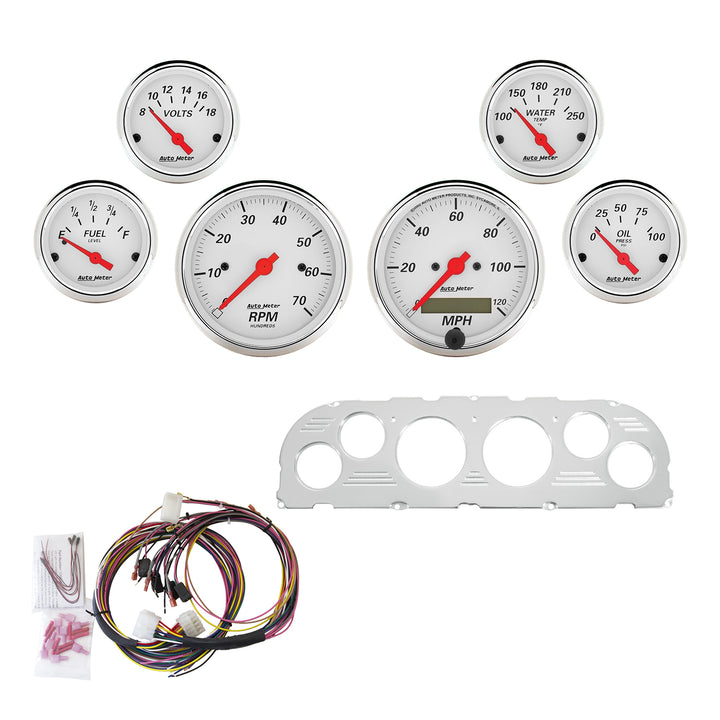 6 GAUGE DIRECT-FIT DASH KIT CHEVY TRUCK 60-63 ARCTIC WHITE