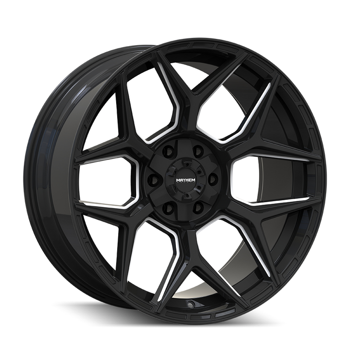 MAYHEM VANQUISH 8119 BLACK MILLED 20X10 6-135/6-139.7 -19MM 106MM 8119-2137M-19