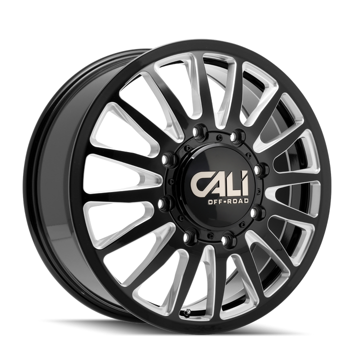 CALI OFFROAD SUMMIT DUALLY FRONT (9110) GLOSS BLACK MILLED - 9110D-22877BMF115