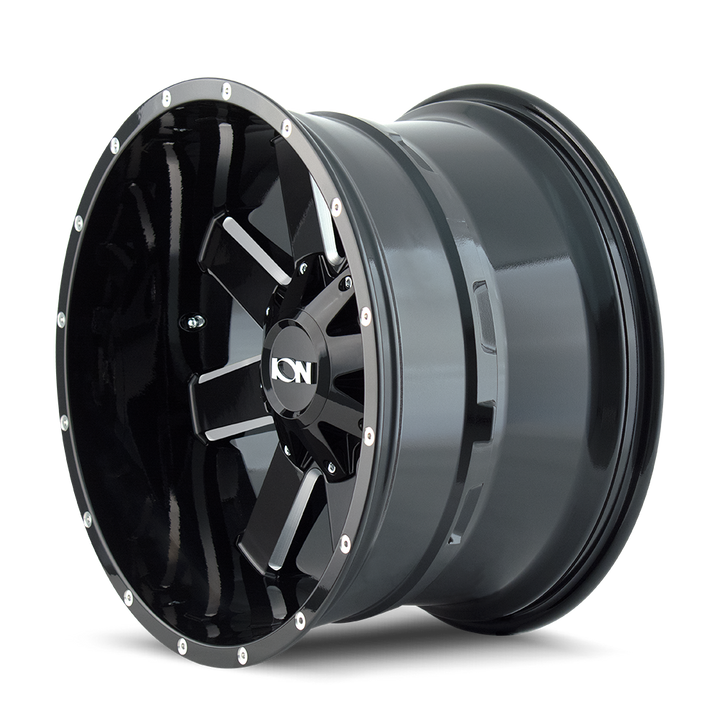 ION 141 141 GLOSS BLACK MILLED 17X9 8-165.1 -12MM 130.8MM 141-7981M