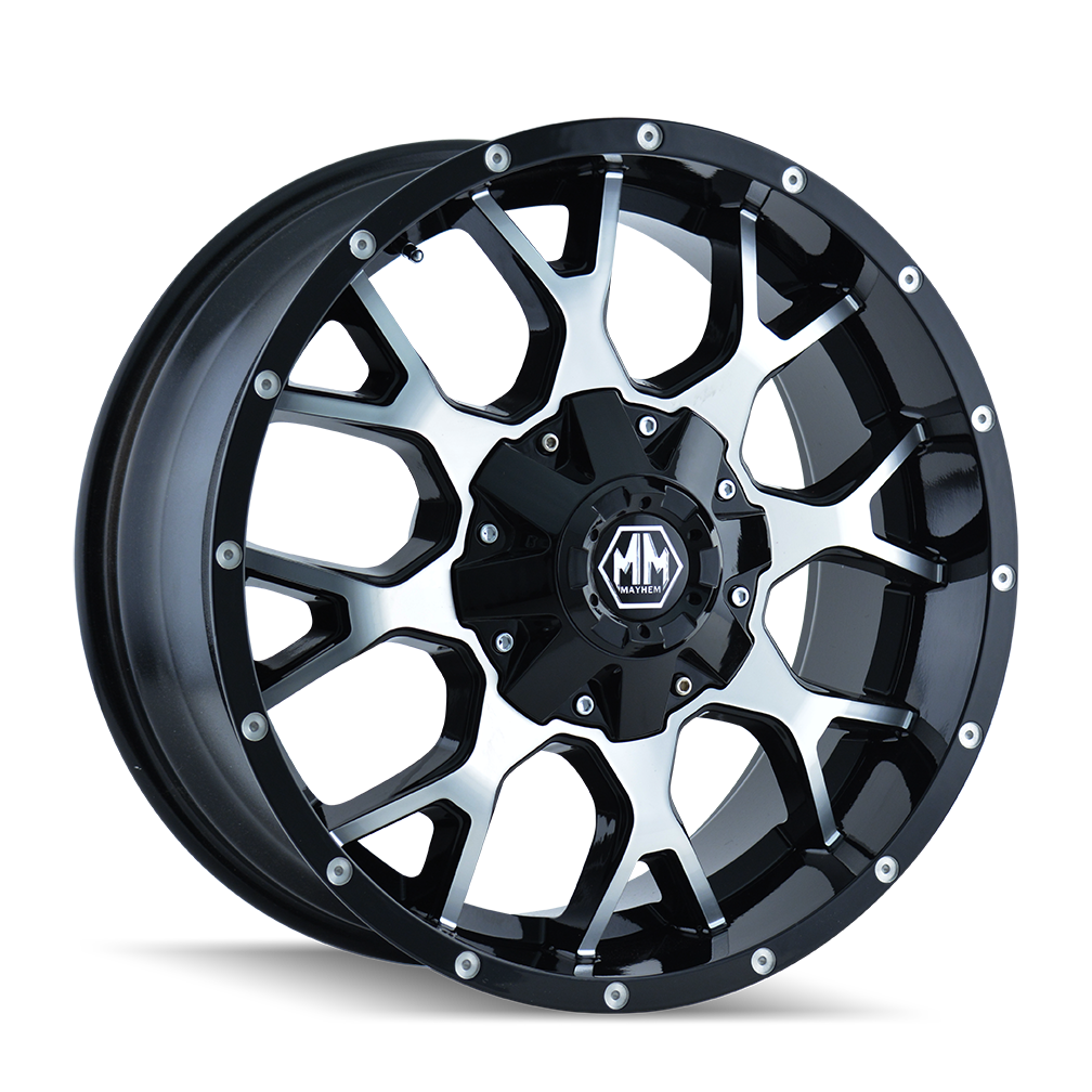 MAYHEM WARRIOR 8015 GLOSS BLACK MACHINED 20X9 6-135/6-139.7 0MM 106MM