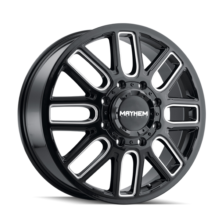 MAYHEM COGENT DUALLY (8107) GLOSS BLACK MILLED 20X8.25 FRONT 8-165.1 115MM 121.3MM