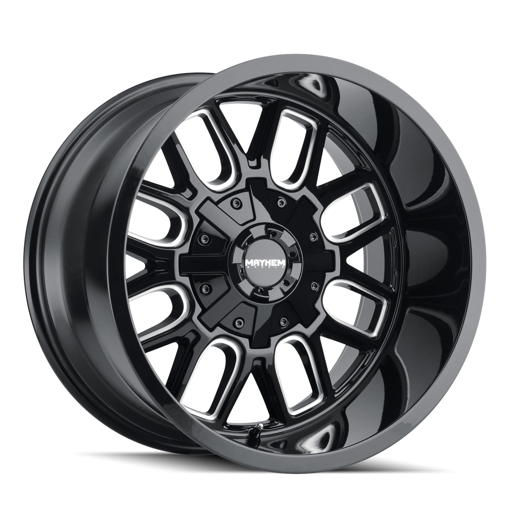 MAYHEM COGENT 8107 GLOSS BLACK MILLED 20X9 8-180 0MM 124.1MM