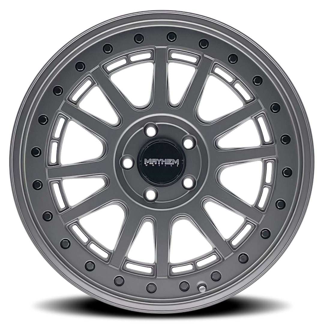 MAYHEM COMPASS 8305 MATTE GUNMETAL W/ BLK BOLT 17X9 5-127 -6MM 78.1MM