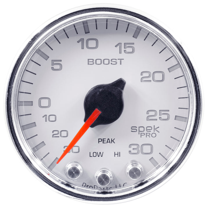 2-1/16 In. BOOST/VACUUM 30 IN HG/30 PSI SPEK-PRO WHITE/CHROME