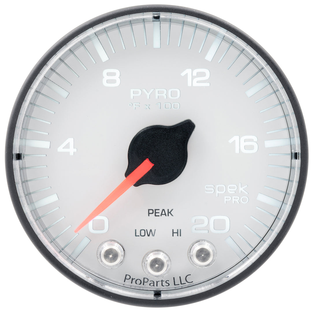 PILLAR KIT 0-60 PSI/0-2000 Fahrenheit 98-02 DODGE RAM W/O SPEAKER SPEK-PRO WHITE DIAL BLACK BEZEL FLAT ANTIGLARE LENS