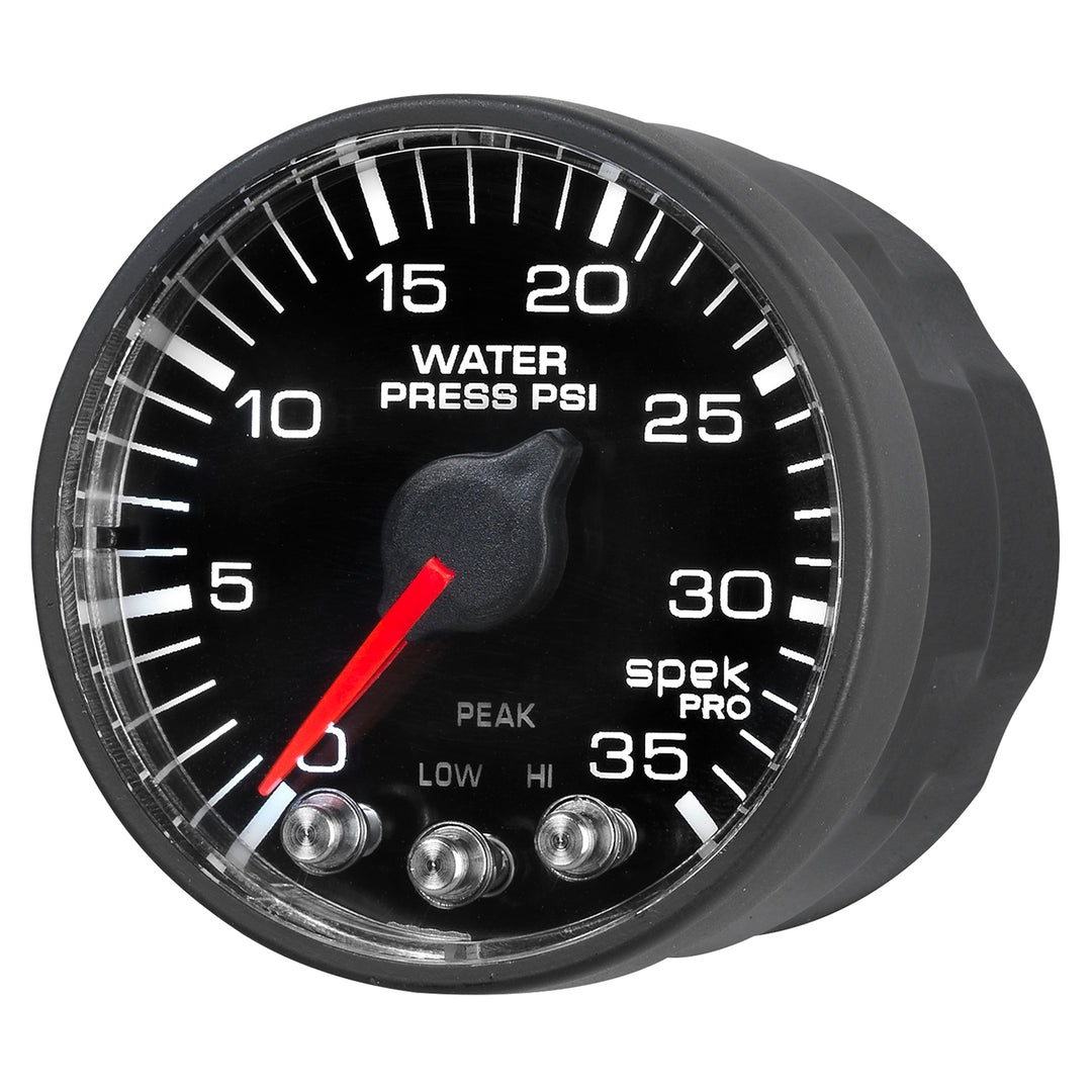 2-1/16 In. WATER PRESSURE 0-35 PSI SPEK-PRO BLACK/BLACK