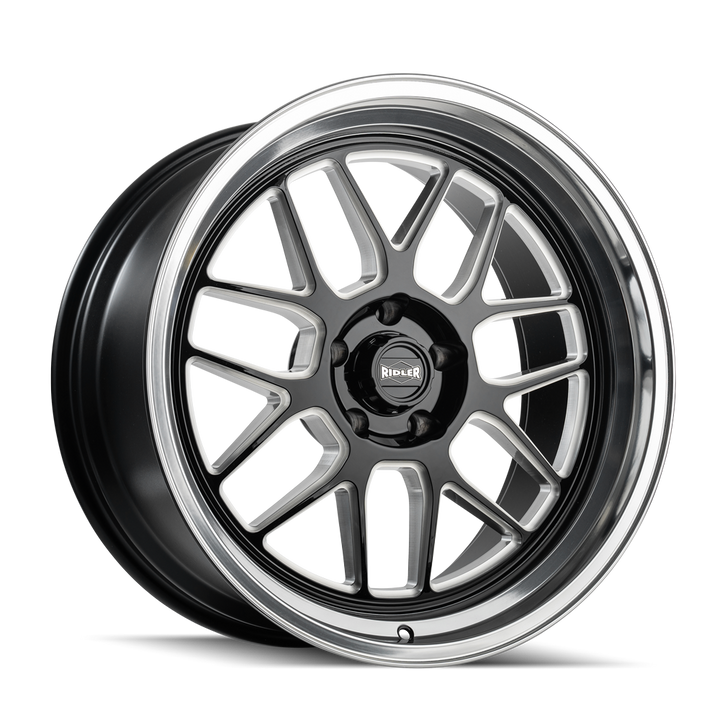 RIDLER 611 611 GLOSS BLACK MILLED WITH DIAMOND CUT LIP 20X8.5 5-127 0MM 83.82MM 611-2873GBMD