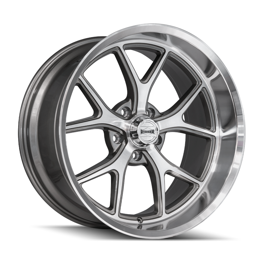 RIDLER 661 661 GLOSS GREY WITH DIAMOND CUT FACE AND LIP 18X9.5 5-120.65 0MM 83.82MM 661-8961GGD