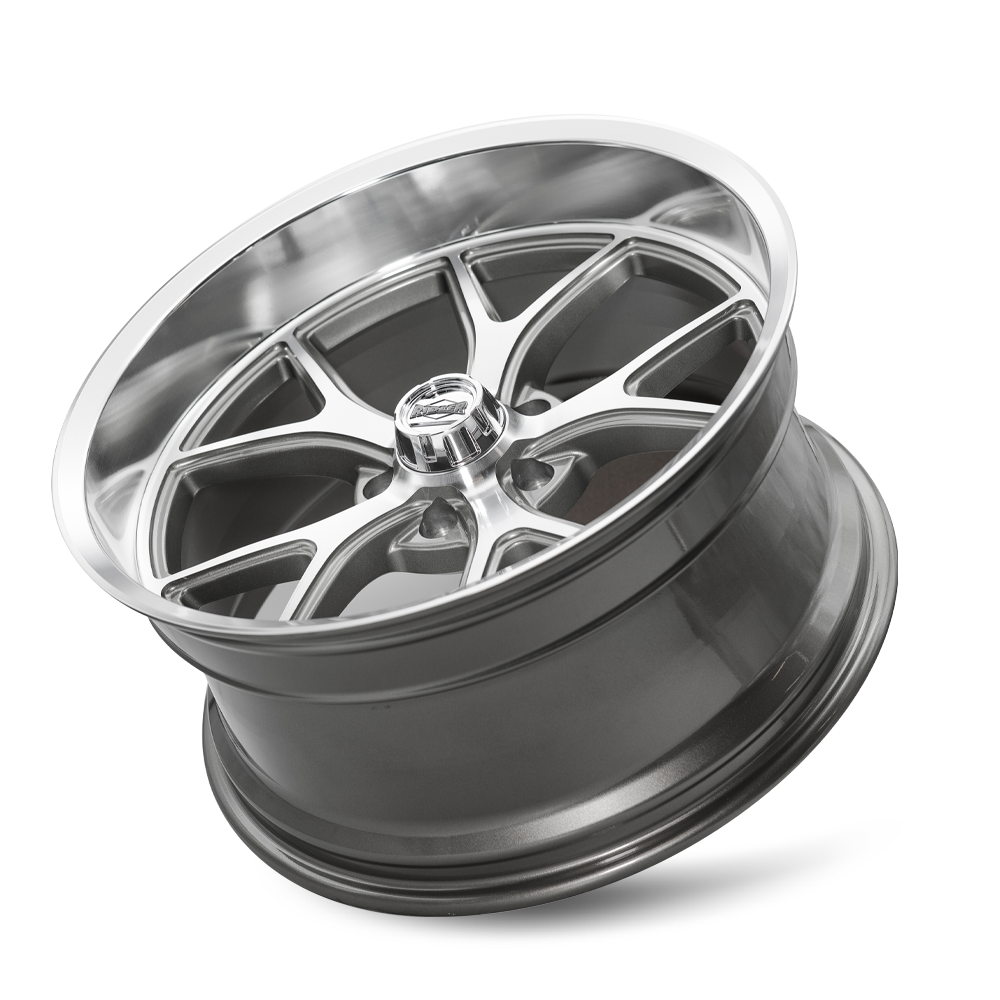 RIDLER 661 661 GLOSS GREY WITH DIAMOND CUT FACE AND LIP 18X9.5 5-127 0MM 83.82MM 661-8973GGD